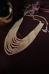 Buy_Ruby Raang_Cream Beads Handcrafted Necklace _at_Aza_Fashions