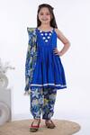 Buy_Kalp_Blue Cotton Lace, Embroidery, Tassels Naz Kurta Set _at_Aza_Fashions