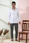 Buy_Hilo Design_Grey Oxford Embroidery Rive Cactus Shirt_at_Aza_Fashions