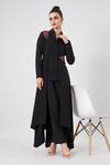 Buy_Aakaar_Black Modal Embroidery Floral Placement Embellished Blazer And Pant Set _at_Aza_Fashions