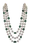 Shop_Riana Jewellery_White Pearl Contrast Multi-layered Mala _at_Aza_Fashions