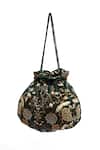 Buy Rabani & Rakha Green Embroidery, Tassels Parsi Gara Potli Bag at Aza Fashions Buy_Rabani & Rakha_Green Embroidery, Tassels Parsi Gara Potli Bag _at_Aza_Fashions