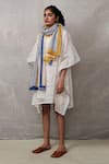Buy_Banana Labs_Multi Color Cotton Print Sprinkle Asymmetric Neck Hand Block Kaftan With Stole _at_Aza_Fashions