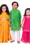 Buy_Vivedkids_Green Cotton Printed Bandhani Kurta _at_Aza_Fashions