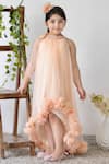 Buy_Darleen Kids Couture_Peach Net Embellishment Hem Dress _at_Aza_Fashions