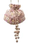 Buy_SG Collection By Sonia Gulrajani_Pink Embroidery, Applique Flora Potli _at_Aza_Fashions