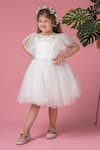 Buy_Darleen Kids Couture_White Net, Satin, Canvas Little Fluffy Dress _at_Aza_Fashions