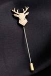 Buy_Cosa Nostraa_Gold Imperial Stag Lapel Pin_at_Aza_Fashions