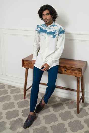 Buy_Varun Chakkilam_White Cotton Smog Patterns Reverie Shirt _at_Aza_Fashions