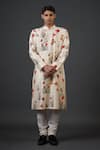 Buy_Balance by Rohit Bal_Ivory Chanderi Silk Printed Botanic Kurta Set _at_Aza_Fashions