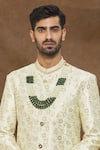 Buy_Arihant Rai Sinha_Green Bead Layered Mala _at_Aza_Fashions