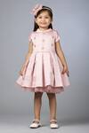 Buy_Darleen Kids Couture_Pink Silk, Net Stones, Pearls Dollcake Vintage Dress _at_Aza_Fashions
