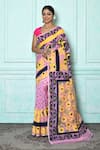 Buy_Samyukta Singhania_Pink Silk Cotton Woven Jamdani Floret Saree _at_Aza_Fashions