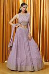 Shop_Alaya Advani_Purple Georgette, Lining Butter Crepe Sequin, Lehenga Set With Blouse