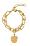 Buy_Mnsh_Gold Plated Pisces Zodiac Charm Bracelet_at_Aza_Fashions
