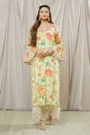 Buy_Gopi Vaid_Yellow Tunic - Viscose And Palazzo - Cotton Print & Embroidery Aashna & Set _at_Aza_Fashions