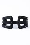 Buy_Trov_Black Hex Leather Studded Belt _at_Aza_Fashions