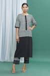 Buy_BANANA labs_Black Cotton Printed Geometric Round Straight Kurta And Pant Set _at_Aza_Fashions