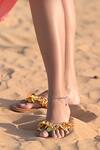 Buy_Foot Fuel_Gold Slow Down Embroidered Split-toe Flats _at_Aza_Fashions