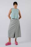 Buy_Tussah By Siddhi Shah_Green Cotton Round Neck Crop Top _at_Aza_Fashions