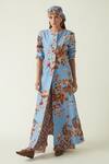 Buy_Payal Pratap_Blue Linen Satin Print Flower Collared Neck Muria Floral Jacket _at_Aza_Fashions