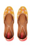 Buy_Imlee Jaipur_Yellow Embroidered Pittan Juttis _at_Aza_Fashions