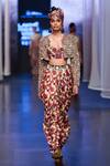 Buy_Anand Kabra_Multi Color Dupion And Tulle Print & Cropped Jacket & Dhoti Pant Set _at_Aza_Fashions