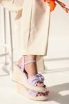 Buy Vanilla Moon Purple Nisha Leather Knotted Espadrille Wedges at Aza Fashions Buy_Vanilla Moon_Purple Nisha Leather Knotted Espadrille Wedges_at_Aza_Fashions