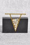 Shop_Handle Those Bags_Black Embellished Triangle Stone Clutch _at_Aza_Fashions