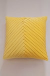 Buy_Throwpillow_Yellow Blend Of Cotton And Polyester Pleated Cushion Cover _at_Aza_Fashions