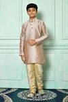Buy_Petite Pomme_Brown Silk Solid Kurta  _at_Aza_Fashions
