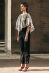 Buy_Akhl_Black Silk Tapes Embroidered On Tulle Tailored Trousers _at_Aza_Fashions