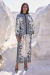 Buy_Dash And Dot_Ivory Polyester Embroidery Bandeau Neck Floral Pattern Boxy Shirt And Pant Set _at_Aza_Fashions