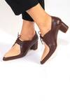 Buy_OCEEDEE_Brown Doris Colorblock Pointed Toe Block Heels _at_Aza_Fashions