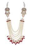 Buy_Riana Jewellery_Red Pearl Layered Drop Mala _at_Aza_Fashions