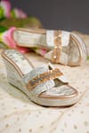 Buy_Kaltheos_White Embellished Margaret Wedges _at_Aza_Fashions