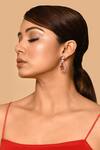 Buy_Nazaakat By Samara Singh_Pink Stones Teardrop Motif Studded Earrings_at_Aza_Fashions