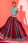 Buy_Esha L Amin_Multi Color Viscose Crepe Printed Geometric Lehenga _at_Aza_Fashions