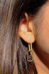 Shop_Anushka Jain Jewellery_Gold Plated Textured Dangler Earrings _at_Aza_Fashions