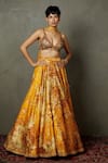 Buy_RI.Ritu Kumar_Yellow Blouse Silk And & Lehenga & Dupatta Print & Kylie Set _at_Aza_Fashions