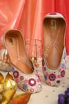 Buy_Miar Designs_Pink Embroidered Valerie Floral Juttis _at_Aza_Fashions