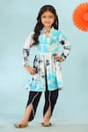 Buy_Cute Couture_Multi Color Cotton Gota Patti Abstract Print Kurta And Tulip Pant Set _at_Aza_Fashions