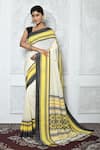 Buy_Samyukta Singhania_White Pure Cotton Woven Geometric Pattern Saree _at_Aza_Fashions