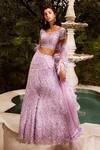 Buy Nadine Dhody Purple Tulle Beads, Crystals, Embroidery, Tassels Lavender Hand Lehenga Set at Aza Fashions Buy_Nadine Dhody_Purple Tulle Beads, Crystals, Embroidery, Tassels Lavender Hand Lehenga Set _at_Aza_Fashions