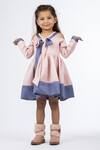 Buy_Darleen Kids Couture_Pink Silk, Satin Lucy Cold Shoulder Dress _at_Aza_Fashions