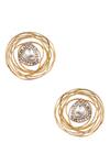 Buy_Vasundhara_Gold Plated Diamonds, Stones Wired Stud Earrings _at_Aza_Fashions