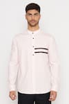 Buy_Lacquer Embassy_Pink 100% Cotton Solid Whilson Shirt  _at_Aza_Fashions