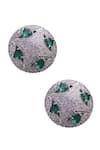 Buy_Mozaati_Green Stone Handcrafted Prem Stud Earrings_Online_at_Aza_Fashions