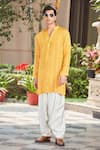 Buy_Bohame_Yellow Kurta Georgette Embroidery Chikankari Nireka Short With Salwar _at_Aza_Fashions