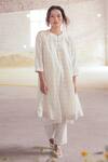 Buy_Itr by Khyati Pande_Off White Handwoven Handloom Cotton Hand Block Print Iris Shirt Tunic _at_Aza_Fashions